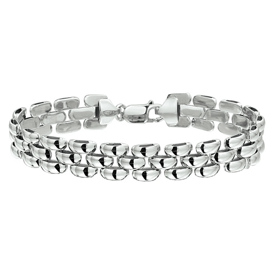 armband panter 10 mm 19 cm zilver gerhodineerd