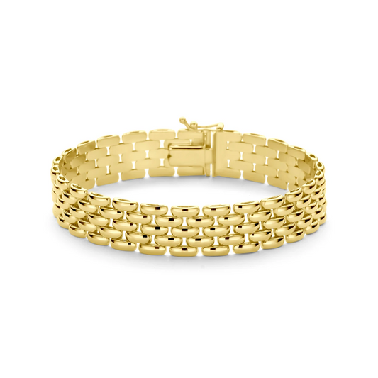 armband panter 11,3 mm 18 cm 14K geelgoud