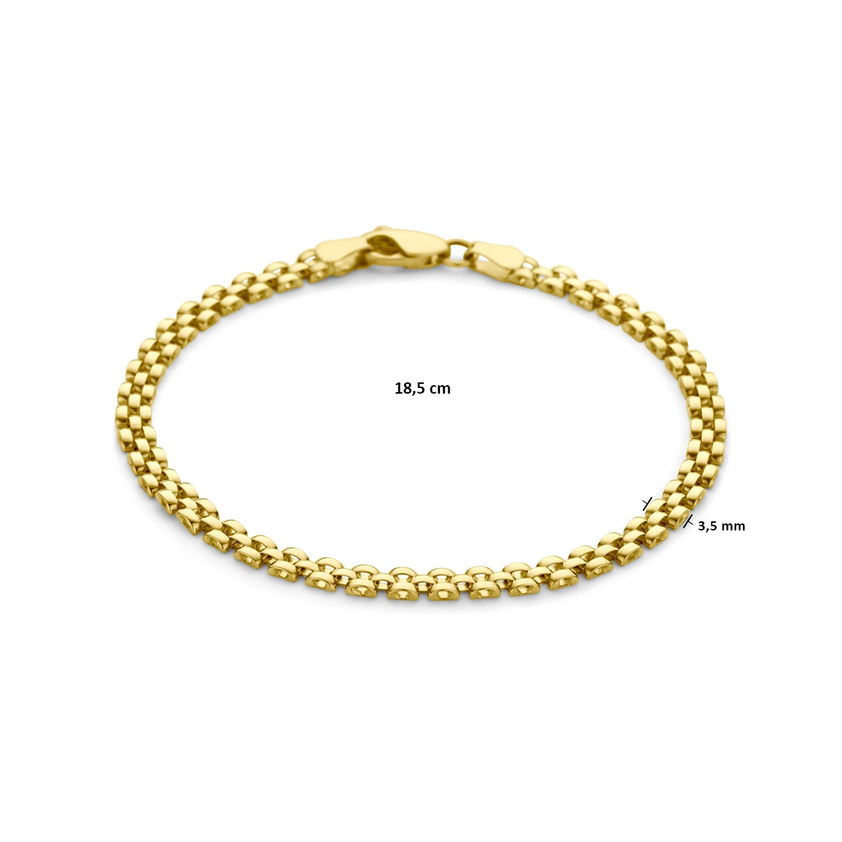 armband panter 3,5 mm 18,5 cm 14K geelgoud