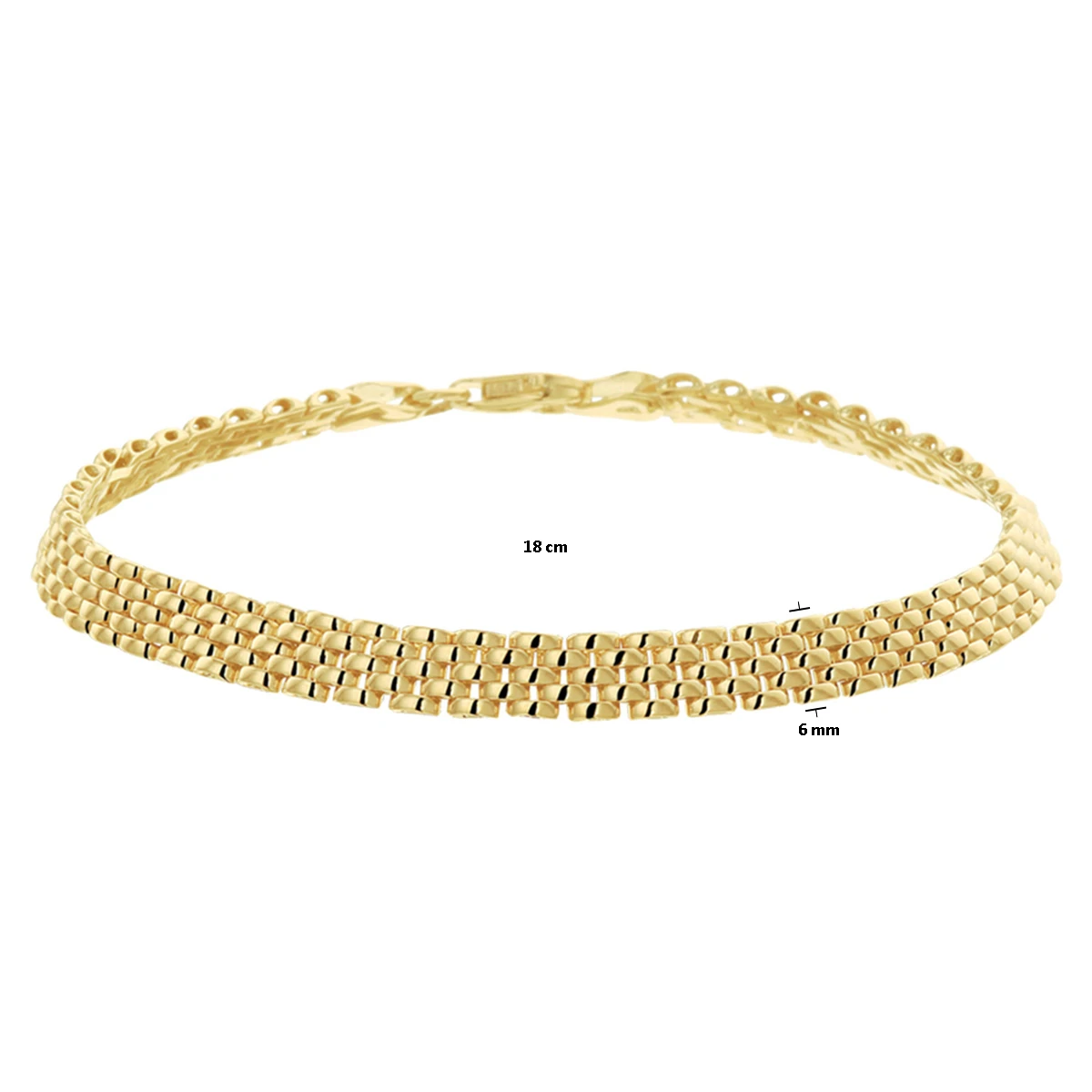 armband panter 5,0 mm 14K geelgoud
