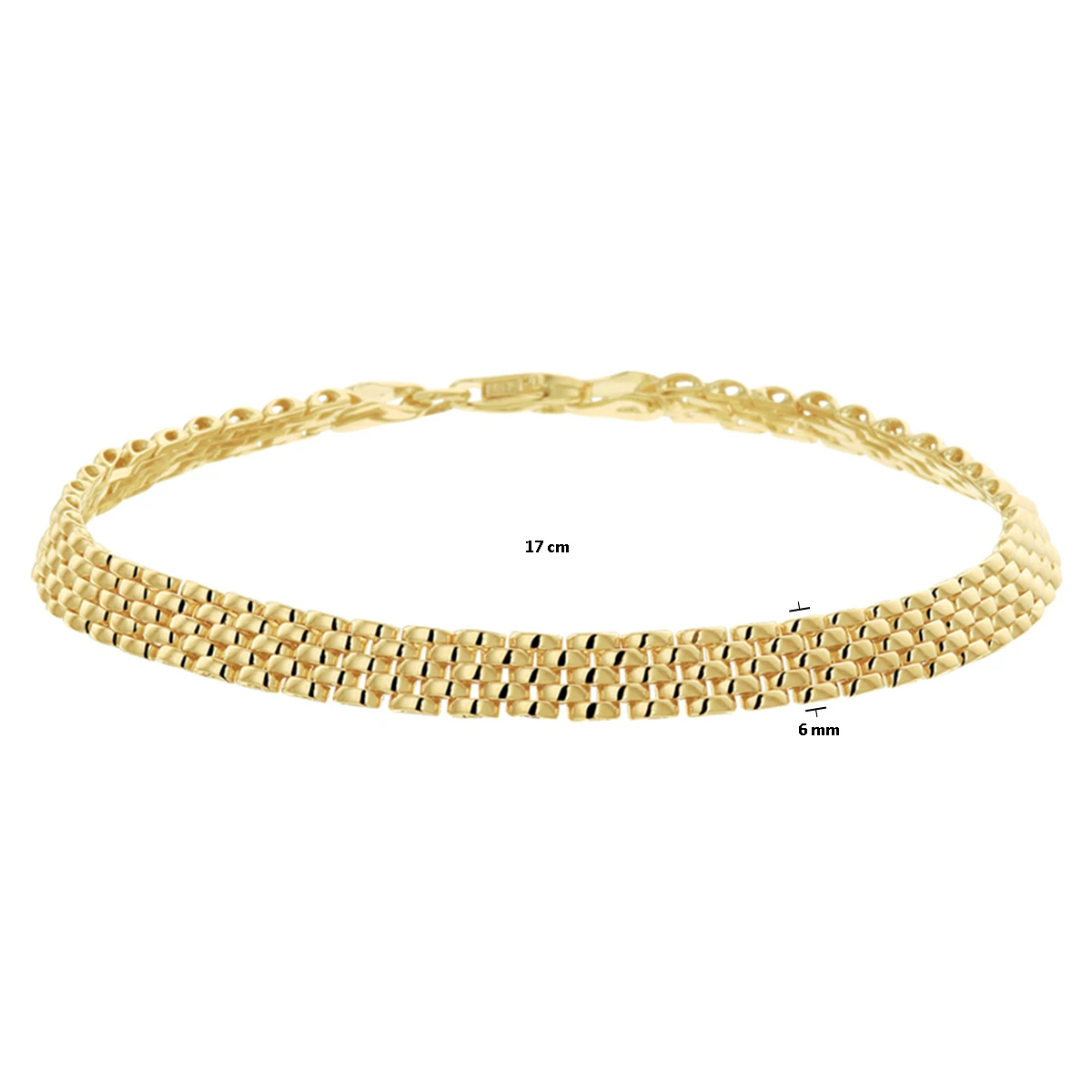 armband panter 5,0 mm 14K geelgoud
