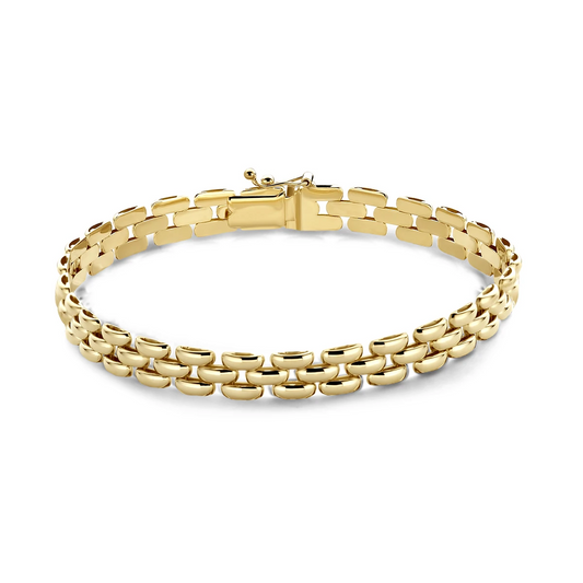 armband panter 6,5 mm 20 cm 14K geelgoud