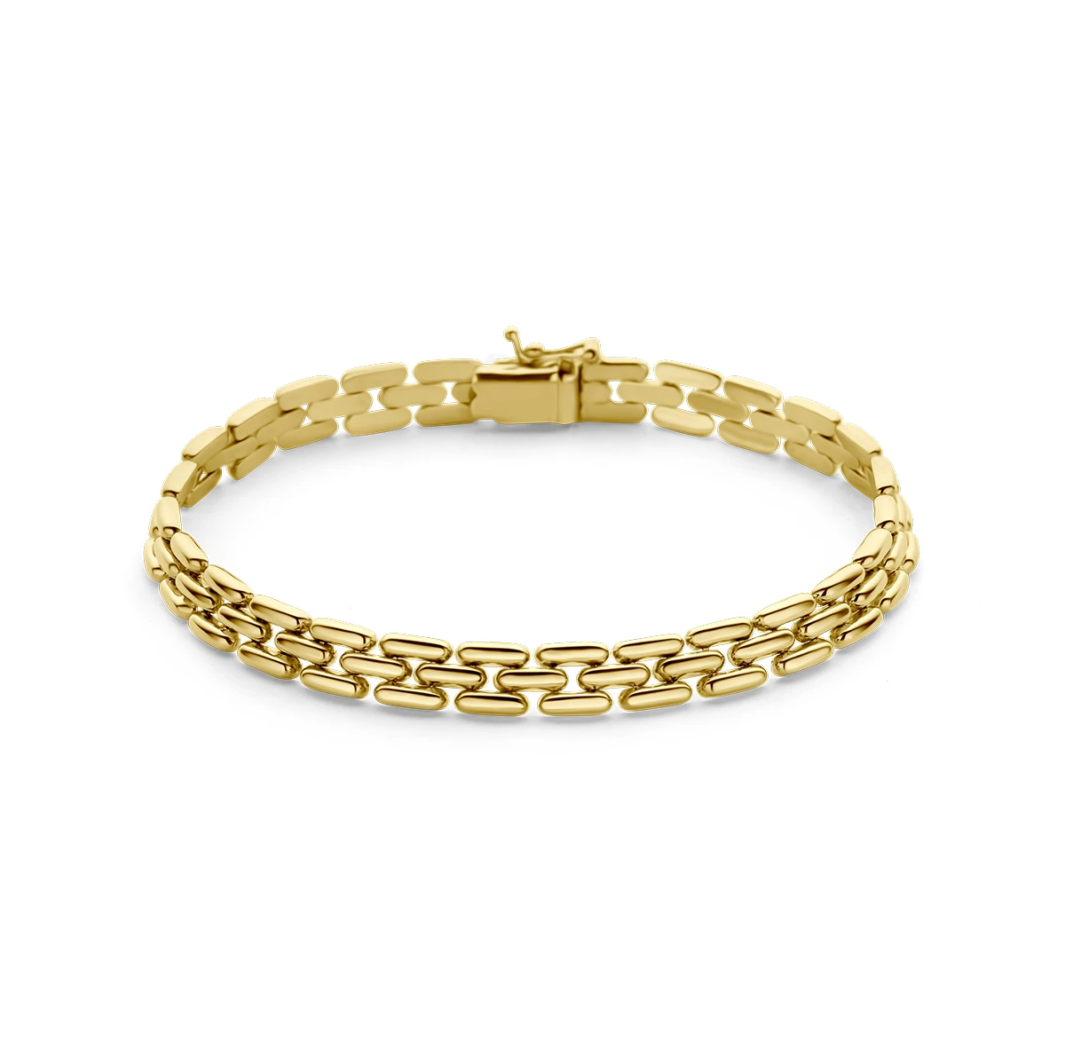 armband panter 6,5 mm 20 cm 14K geelgoud