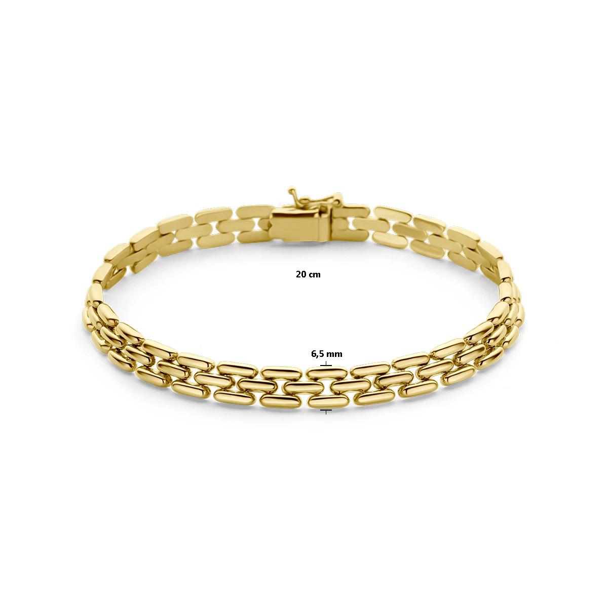 armband panter 6,5 mm 20 cm 14K geelgoud