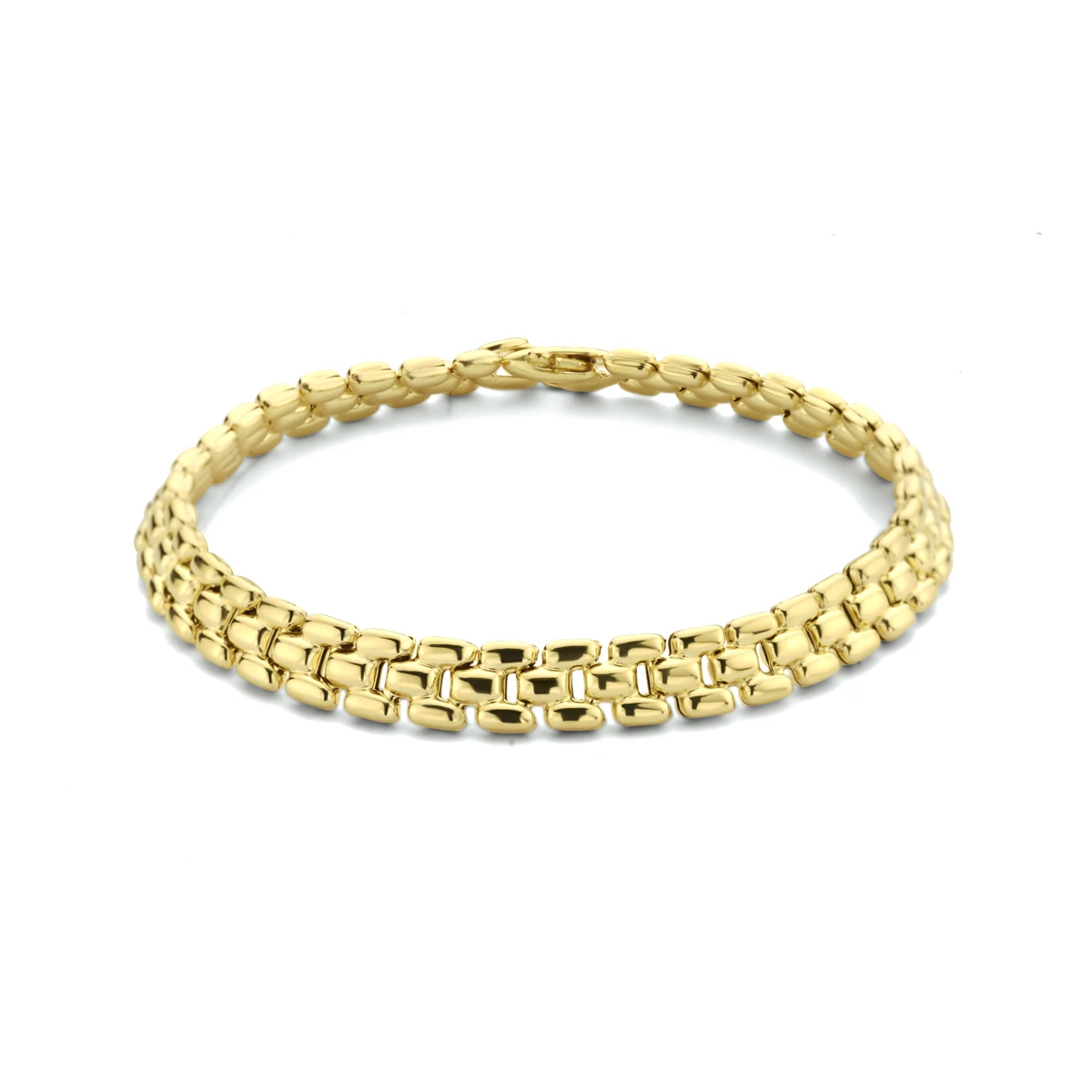 armband panter 6,9 mm 19 cm 3 micron zilver verguld (geel)