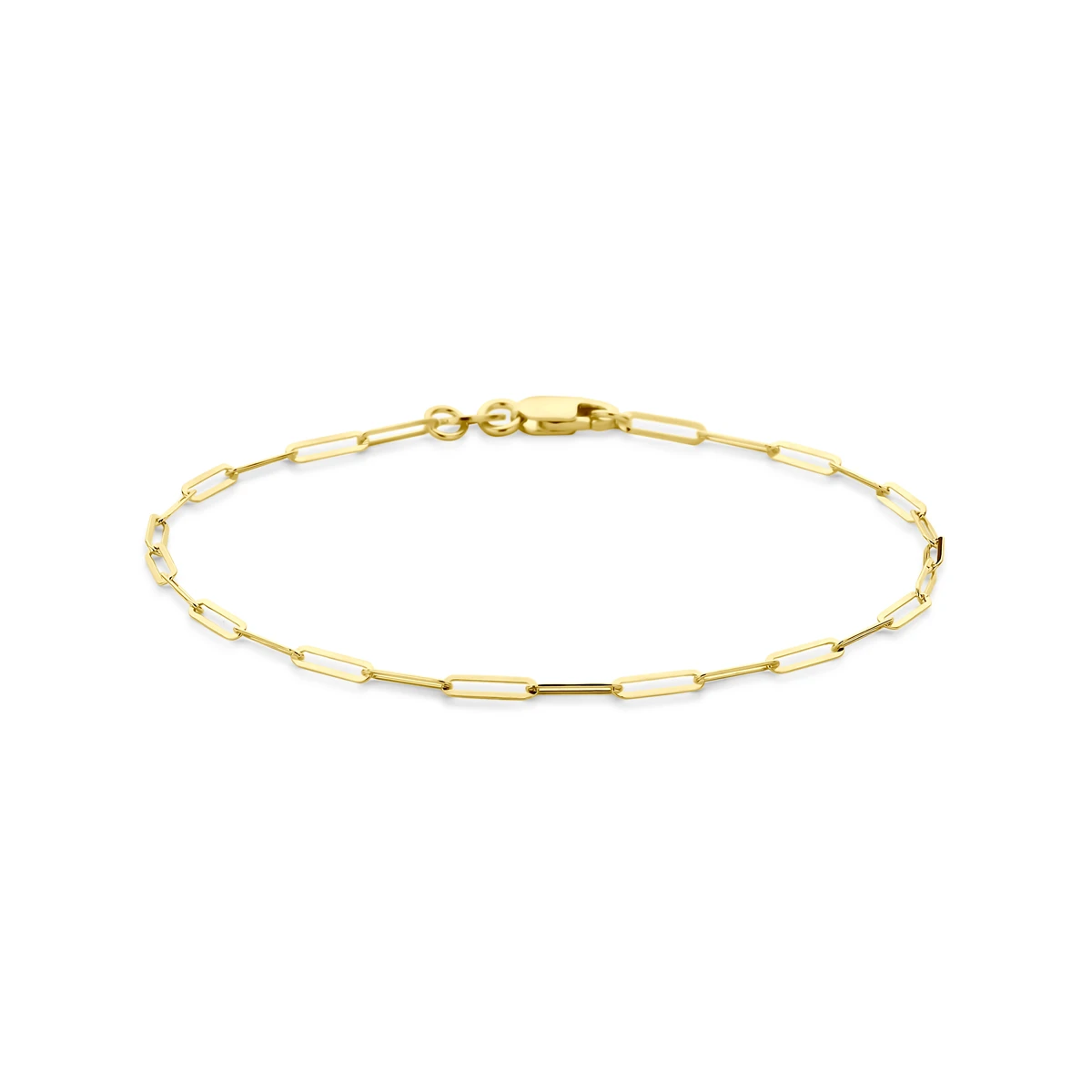 armband paperclip 1,8 mm 18 cm 14K geelgoud
