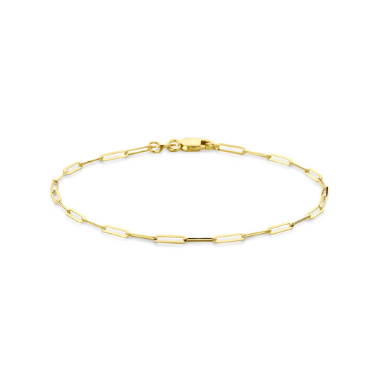 armband paperclip 1,8 mm 18 cm 14K geelgoud