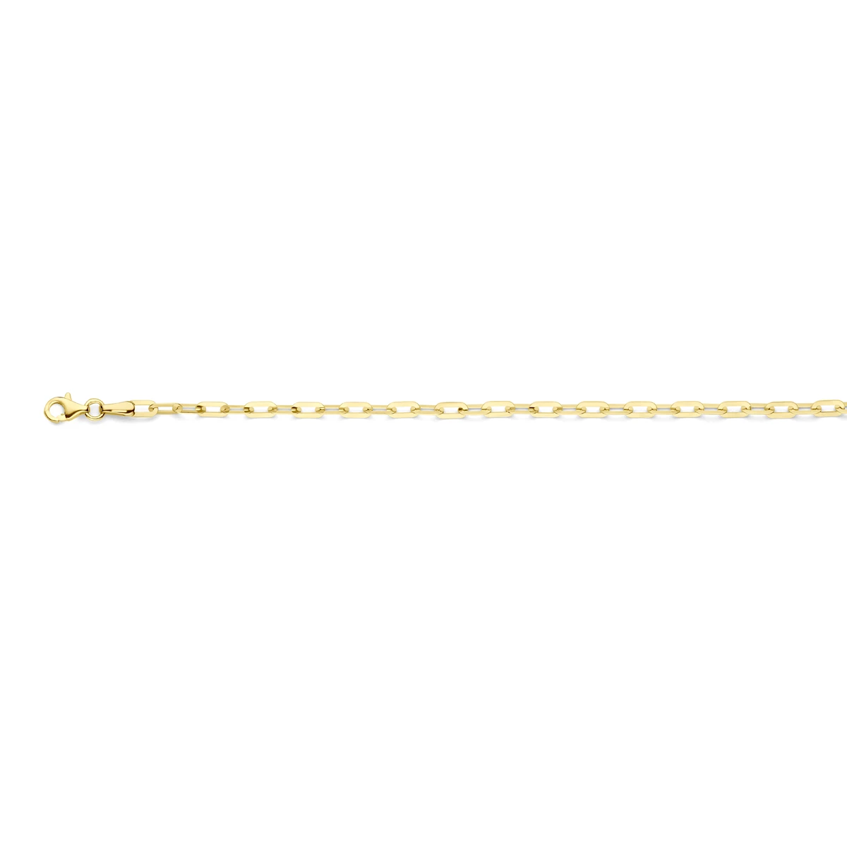 armband paperclip 3 mm 18,5 cm 14K geelgoud