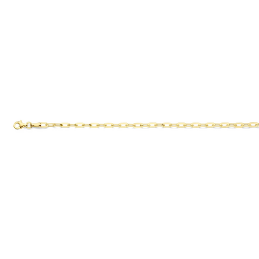 armband paperclip 3 mm 18,5 cm 14K geelgoud