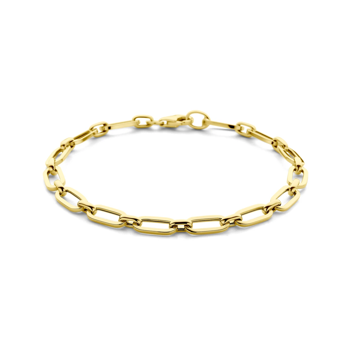 armband paperclip 5,0 mm 19 cm 14K geelgoud