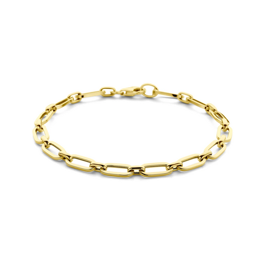 armband paperclip 5,0 mm 19 cm 14K geelgoud