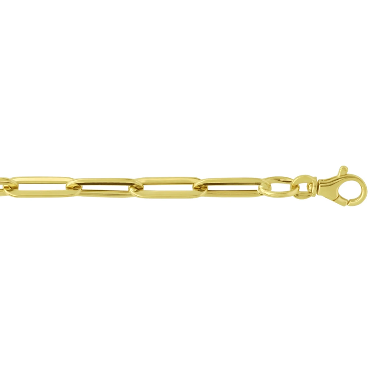 armband paperclip platte buis 5,0 mm 19 cm 14K geelgoud