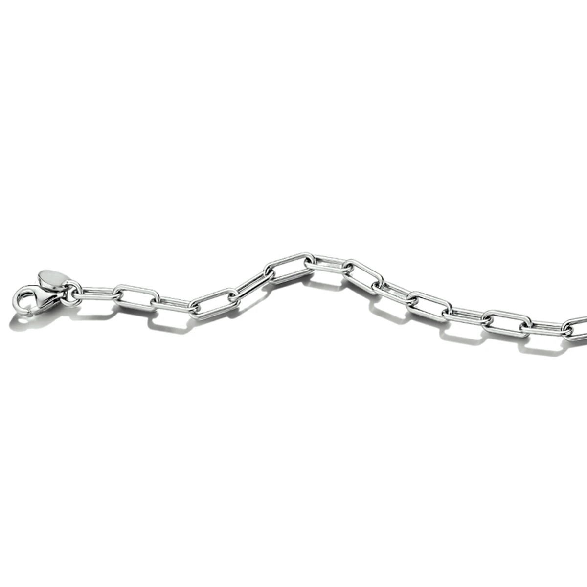 armband paperclip ronde buis 3,5 mm zilver gerhodineerd