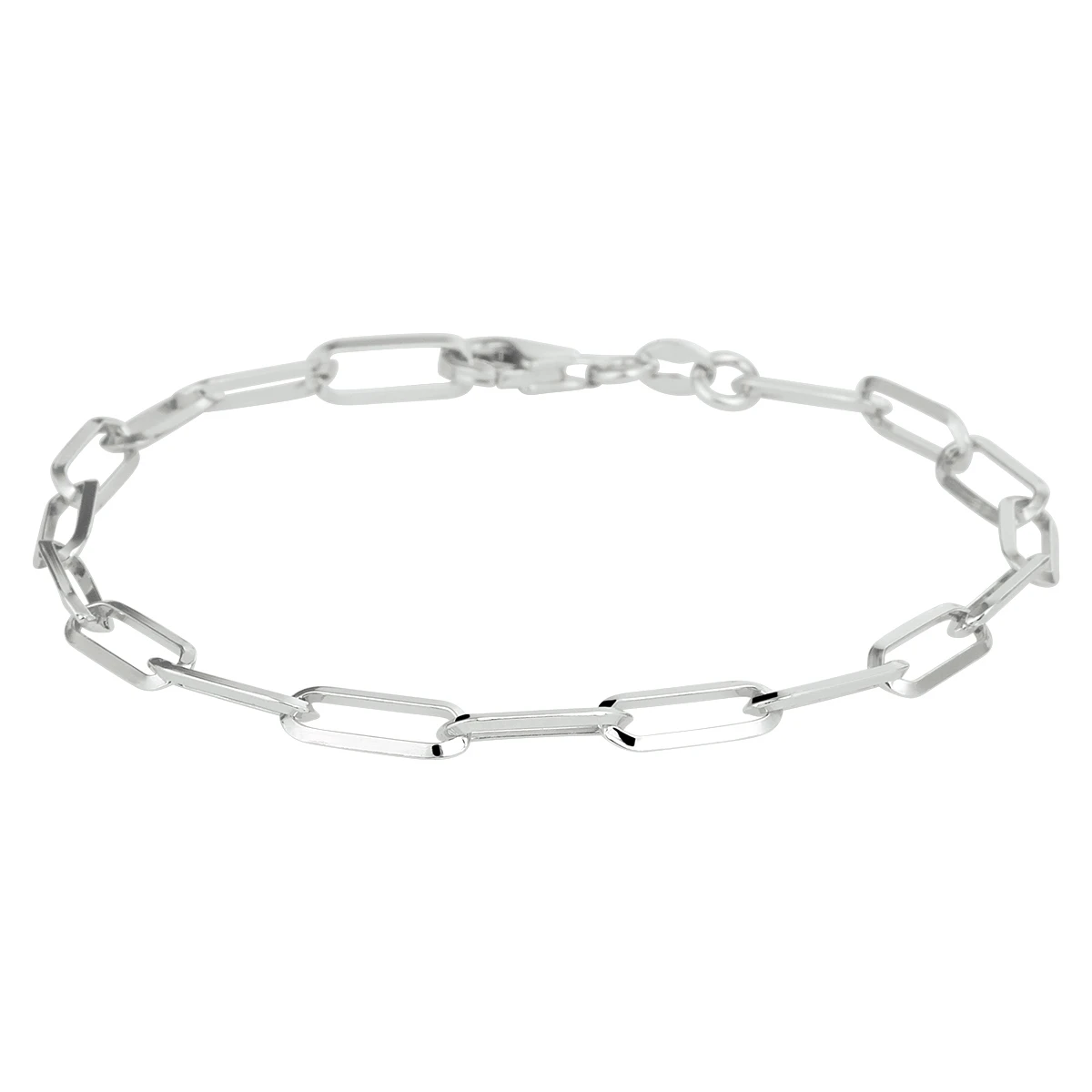 armband paperclip spitse buis 4,3 mm zilver gerhodineerd