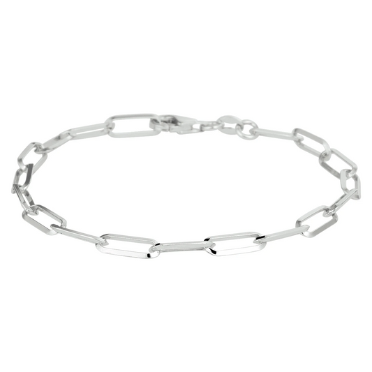 armband paperclip spitse buis 4,3 mm zilver gerhodineerd