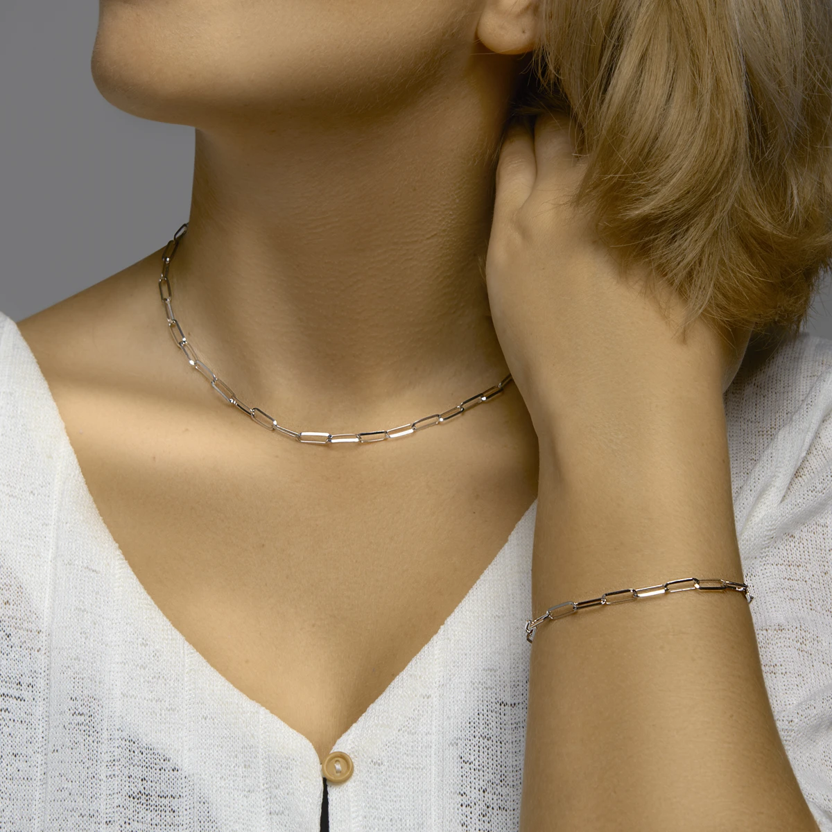 armband paperclip spitse buis 4,3 mm zilver gerhodineerd