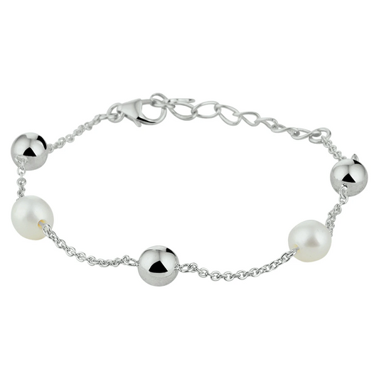 armband parel 16 + 3 cm zilver gerhodineerd