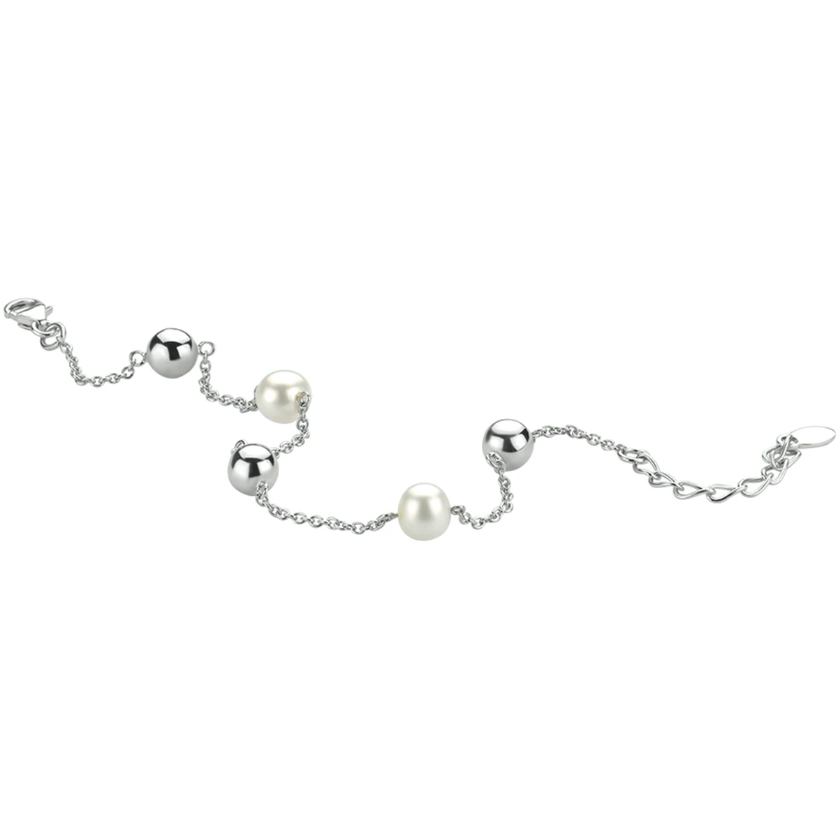 armband parel 16 + 3 cm zilver gerhodineerd