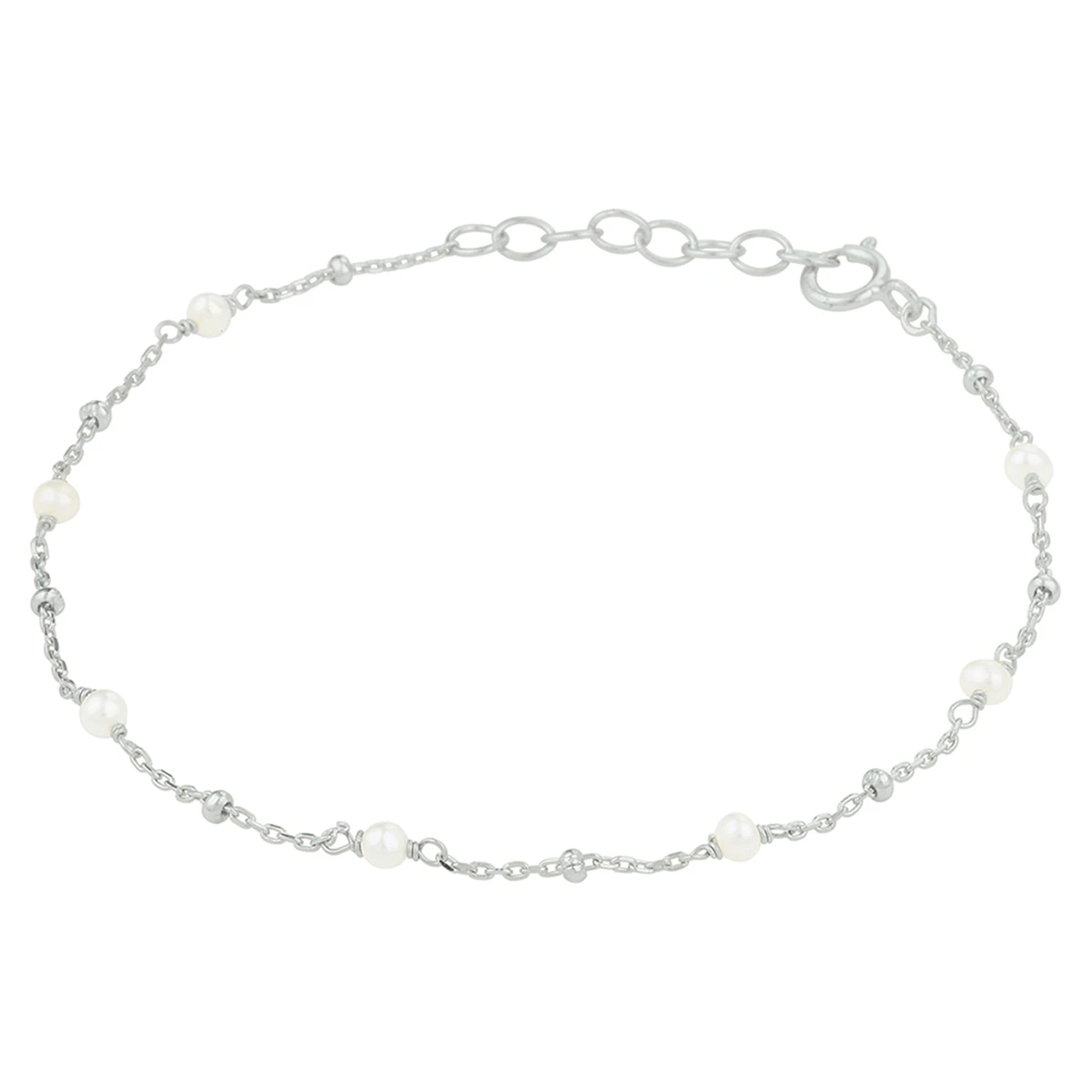 armband parel 16,5 + 2 cm zilver gerhodineerd