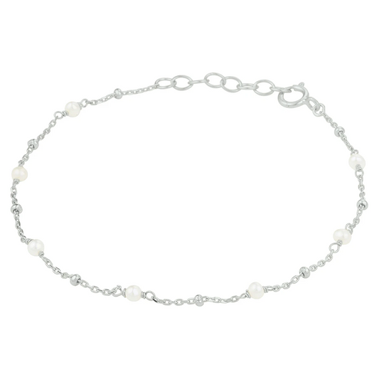 armband parel 16,5 + 2 cm zilver gerhodineerd
