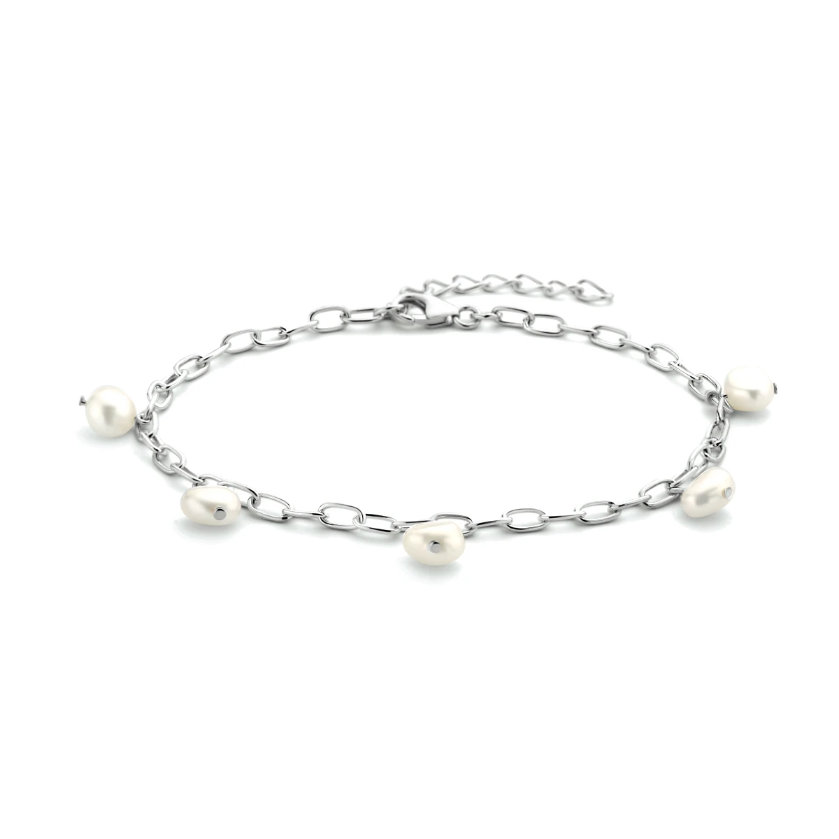 armband parel 18 + 3 cm zilver gerhodineerd