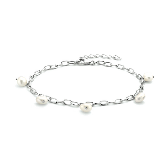 armband parel 18 + 3 cm zilver gerhodineerd