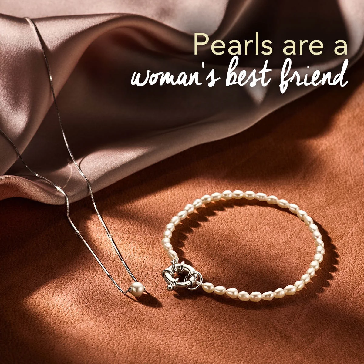 armband parel 3,8 mm 18,5 cm met groot veerslot zilver gerhodineerd