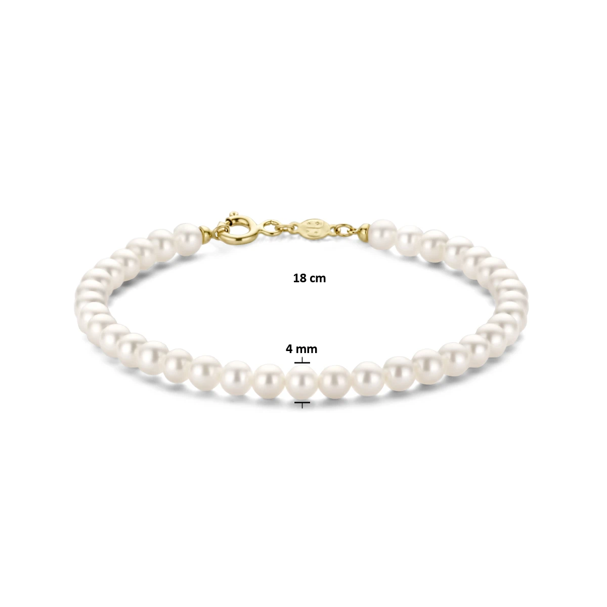 armband parel 4,0 mm 18 cm 14K geelgoud