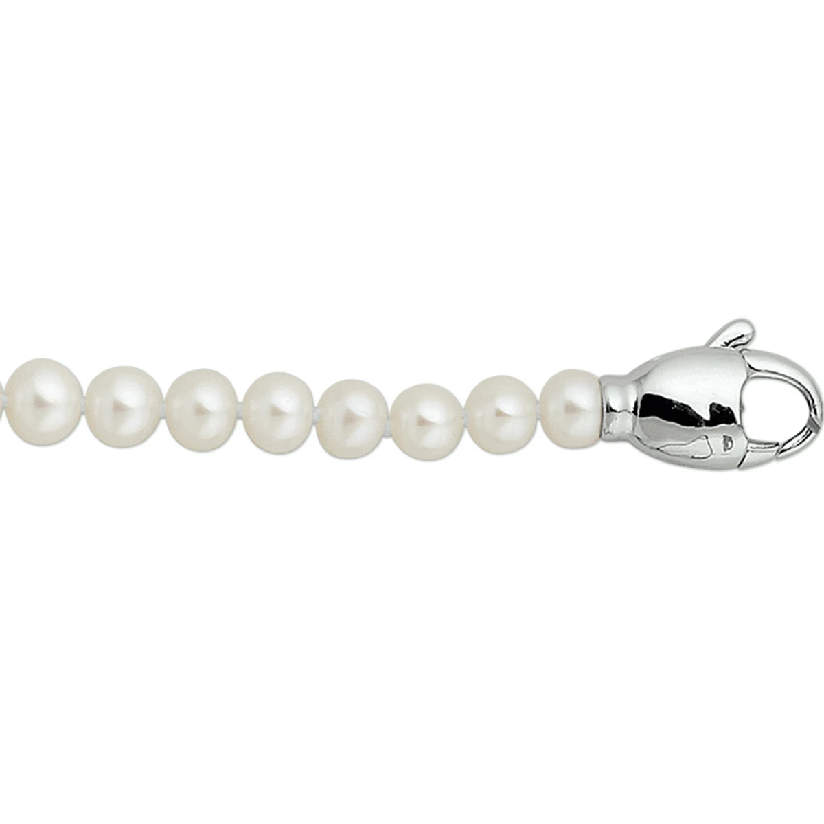 armband parel 5 - 6 mm zilver gerhodineerd