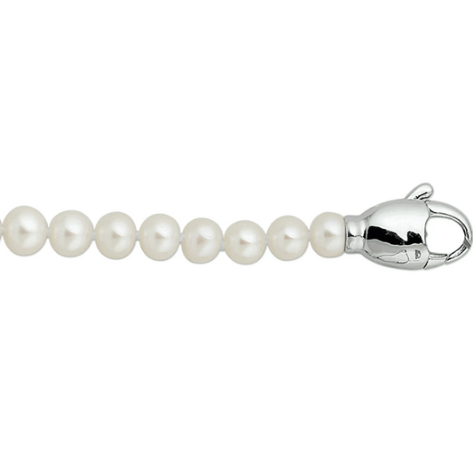 armband parel 5 - 6 mm zilver gerhodineerd