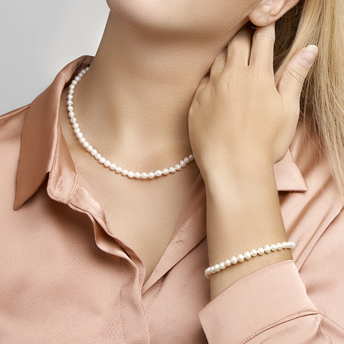 armband parel 5,5 mm 18 + 3 cm zilver gerhodineerd