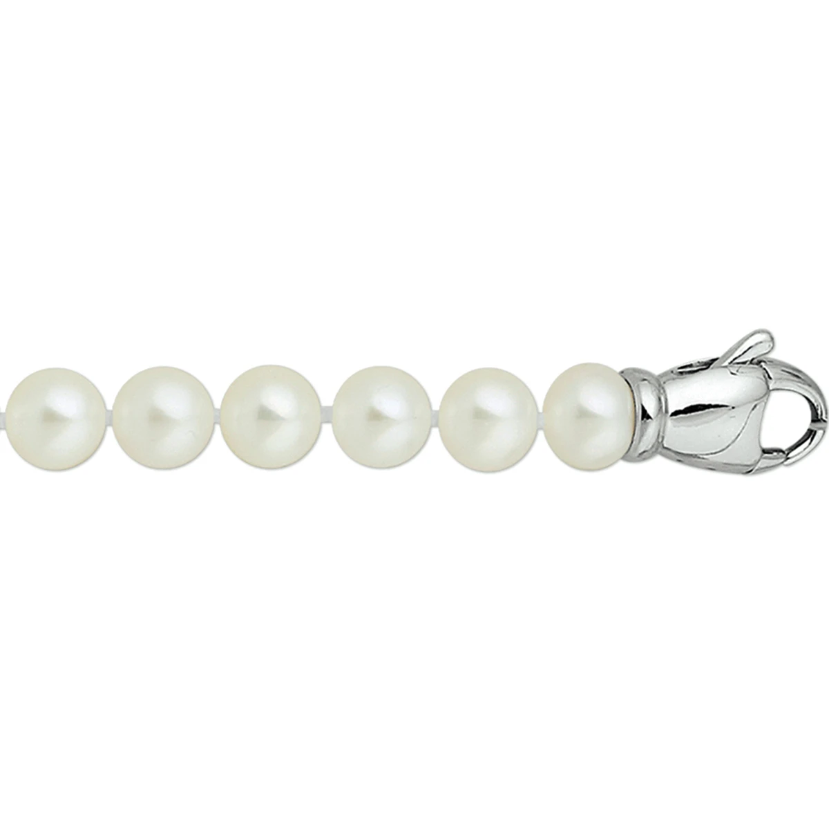 armband parel 7 - 8 mm zilver gerhodineerd