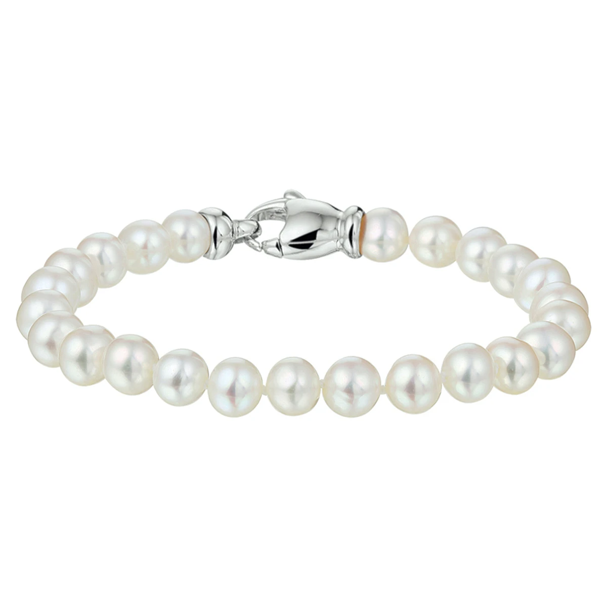 armband parel 7 - 8 mm zilver gerhodineerd
