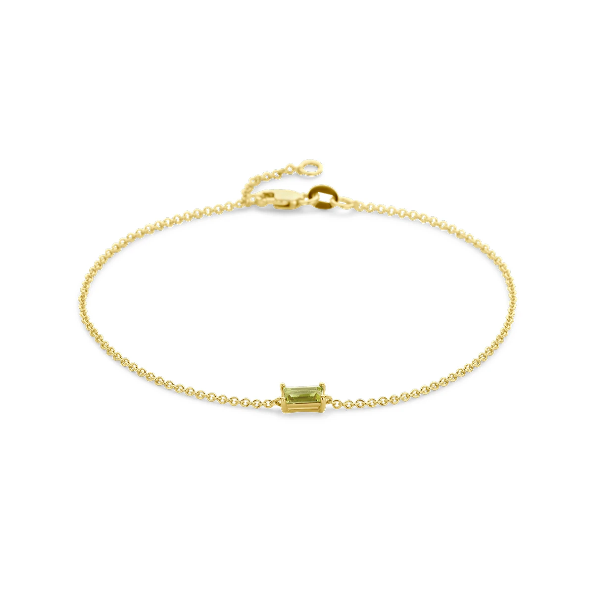 armband peridot 16,5 - 18 cm 14K geelgoud