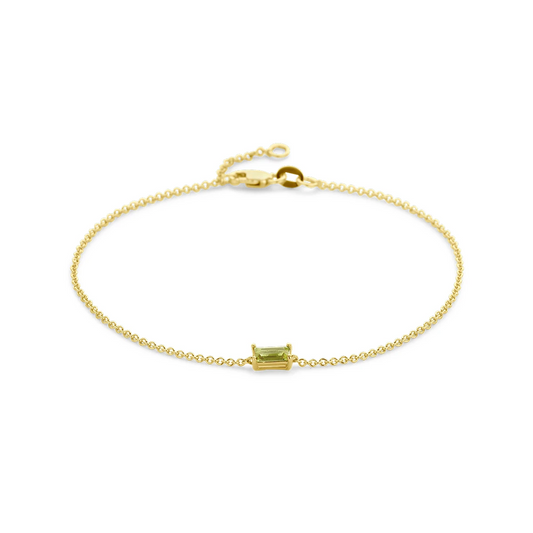 armband peridot 16,5 - 18 cm 14K geelgoud