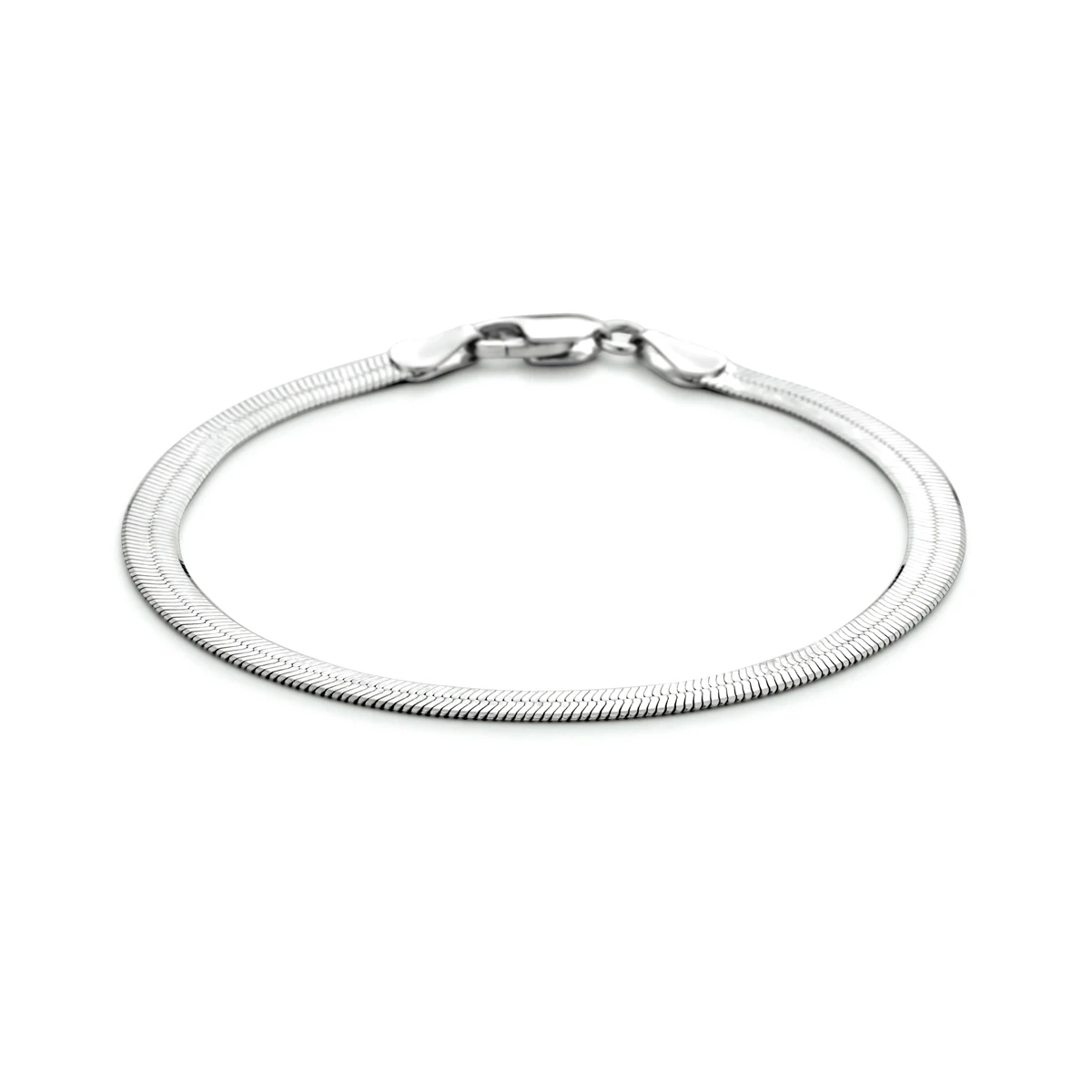 armband plat 4,5 mm zilver gerhodineerd