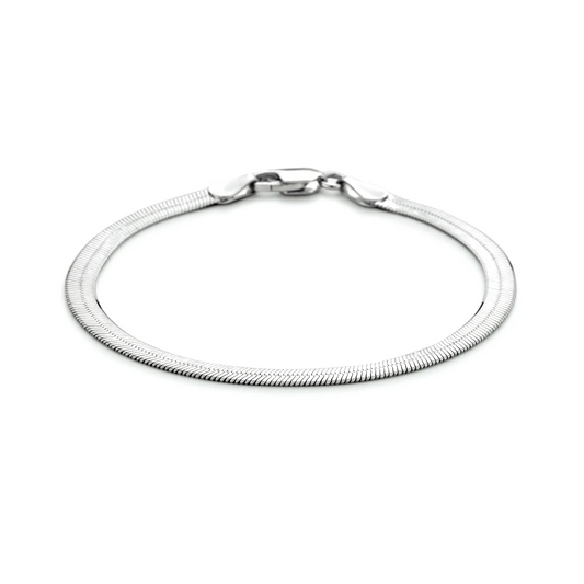 armband plat 4,5 mm zilver gerhodineerd