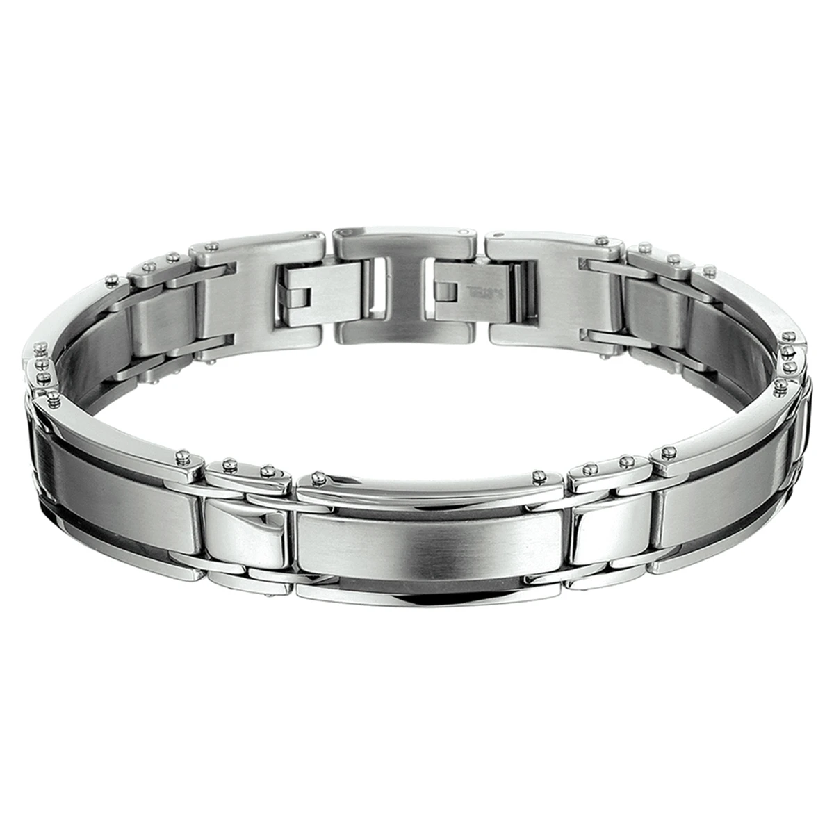armband poli/mat 11 mm 21 cm edelstaal