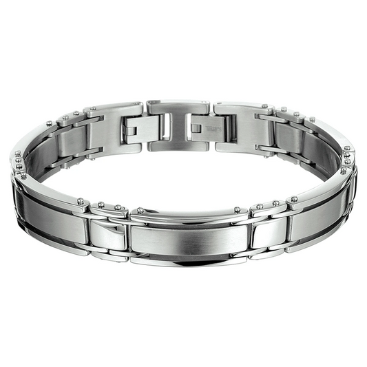 armband poli/mat 11 mm 21 cm edelstaal