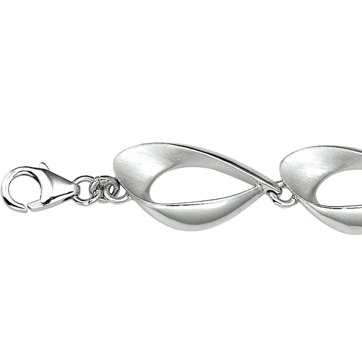 armband poli/mat 11,5 mm 19 cm zilver gerhodineerd
