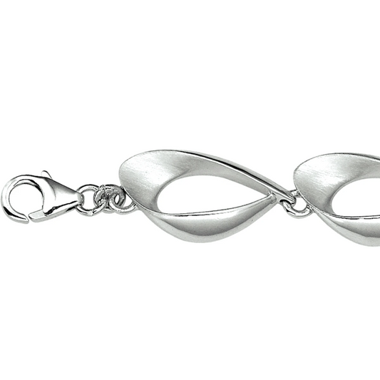 armband poli/mat 11,5 mm 19 cm zilver gerhodineerd