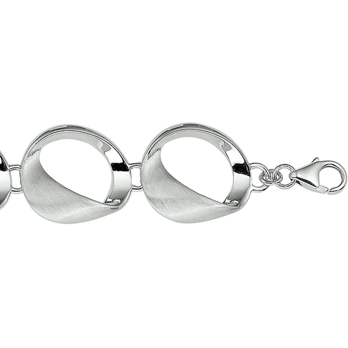 armband poli/mat 17,5 mm 20 cm zilver gerhodineerd