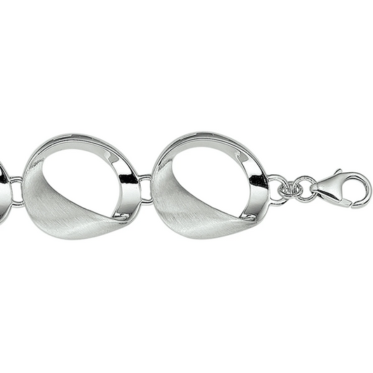 armband poli/mat 17,5 mm 20 cm zilver gerhodineerd