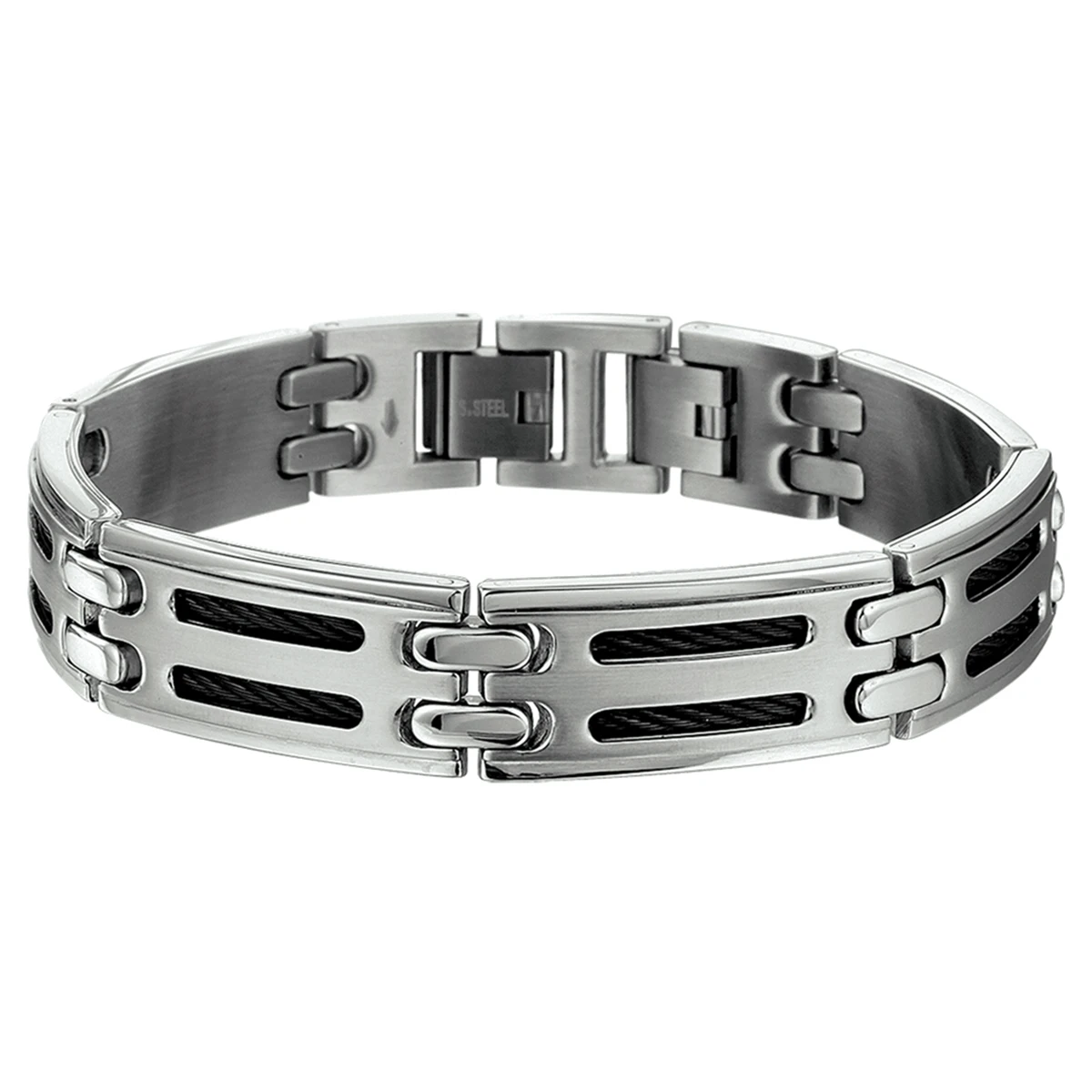 armband poli/mat 21 cm edelstaal