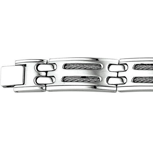 armband poli/mat 21 cm edelstaal