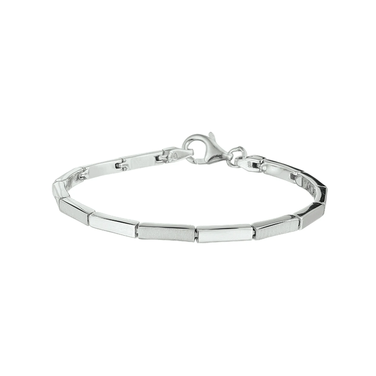 armband poli/mat 2,8 mm 19 cm zilver gerhodineerd