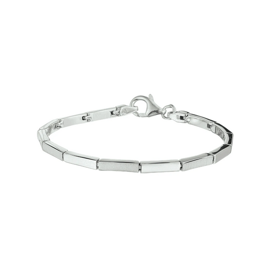 armband poli/mat 2,8 mm 19 cm zilver gerhodineerd