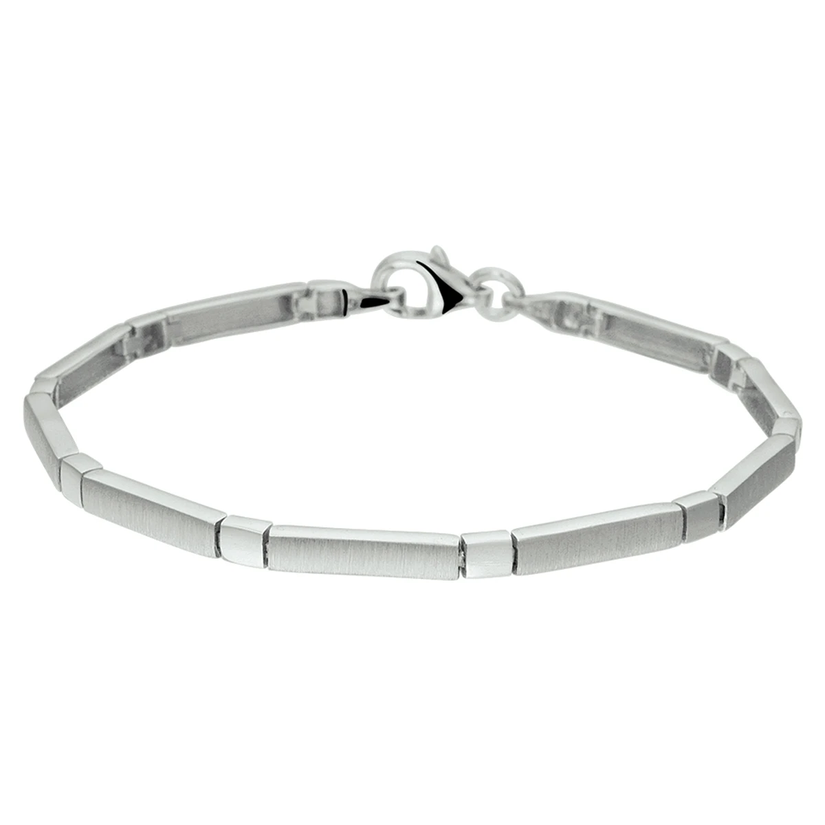 armband poli/mat 3,5 mm 19 cm zilver gerhodineerd