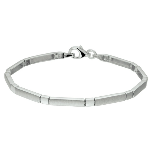 armband poli/mat 3,5 mm 19 cm zilver gerhodineerd
