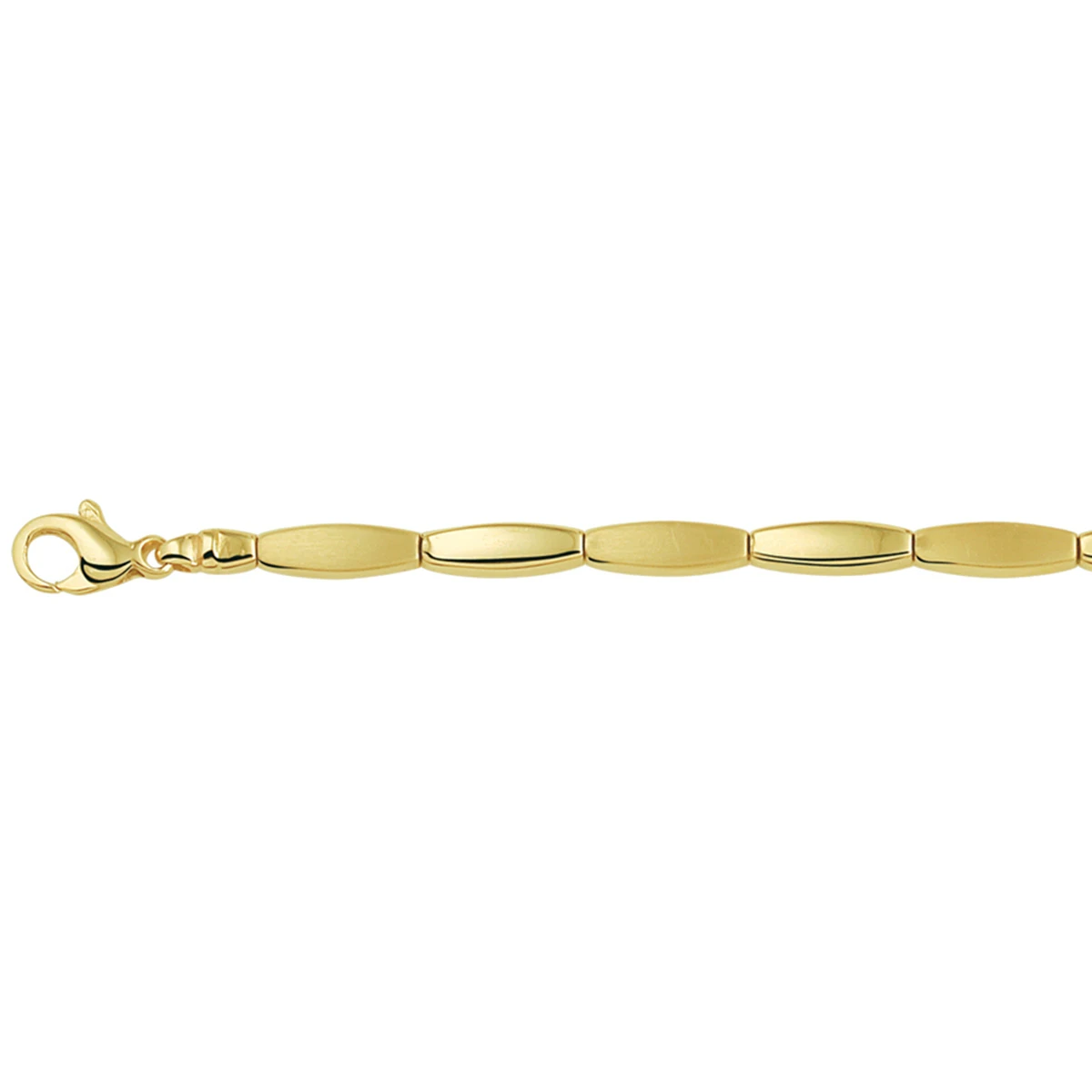 armband poli/mat 4,0 mm 19 cm 14K geelgoud